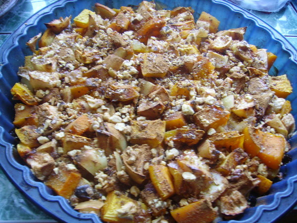 Десерт из запеченной тыквы с грецкими орехами (рецепт)