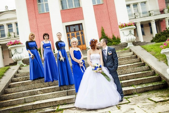 Бело-синяя свадьба