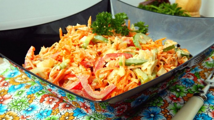 Подборка салатов с корейской морковью