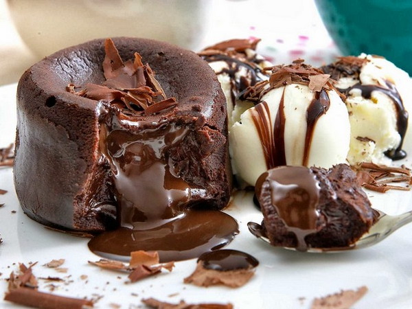 Шоколадные кексы с жидкой начинкой (рецепт)