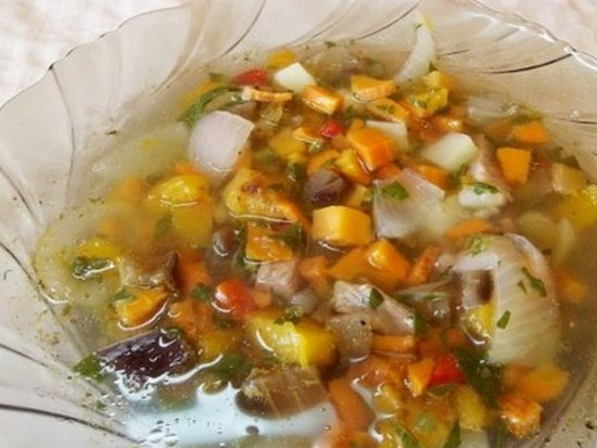 Суп ассорти с печеными овощами (рецепт)