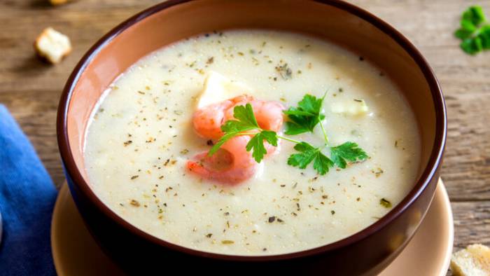 Как сварить суп-пюре из цветной капусты с креветками