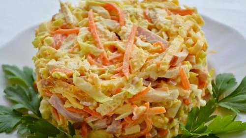 Рецепт салата с корейской морковью и курицей