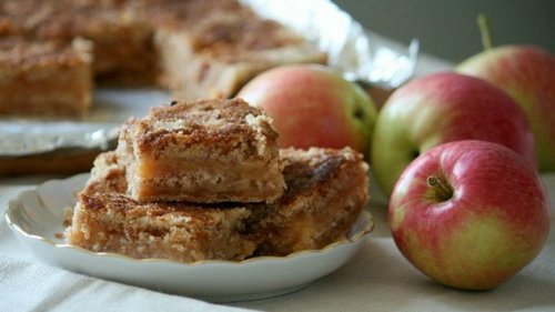 Постный насыпной пирог с яблоками