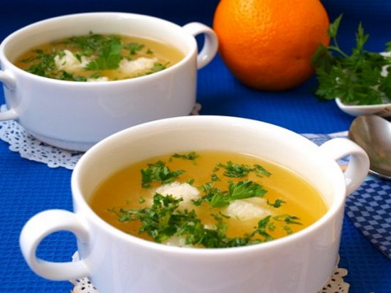Апельсиновый суп с рисовыми шариками (рецепт)