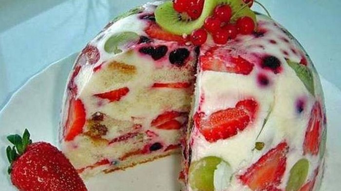Рецепт фруктового торта с желе
