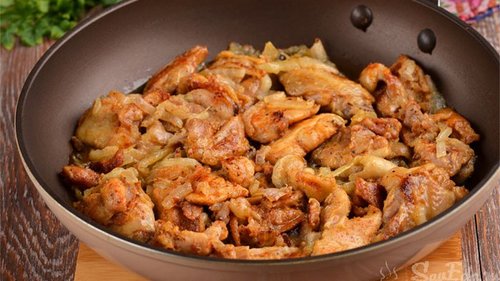 Рецепт курицы с луком на сковороде