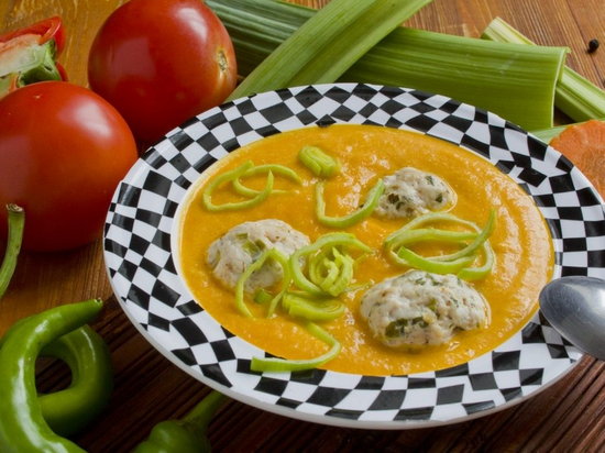 Овощной суп пюре с фрикадельками (рецепт)