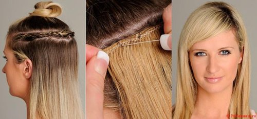 наращивания волос трессами