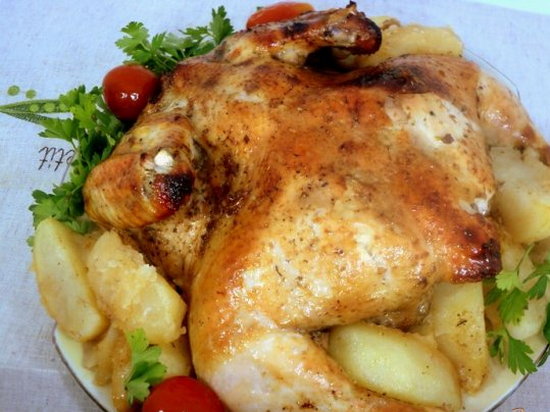 Курица, запеченная с соусом ткемали (рецепт)