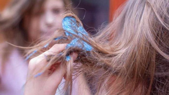 Как снять слайм с волос