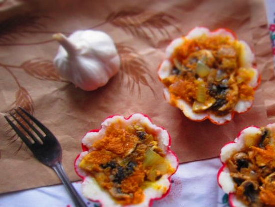 Порционная картофельная запеканка с грибами в духовке (рецепт)