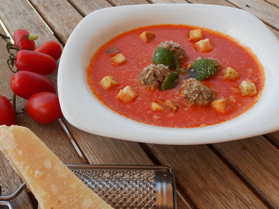 Томатный суп-пюре по- средиземноморски (рецепт)