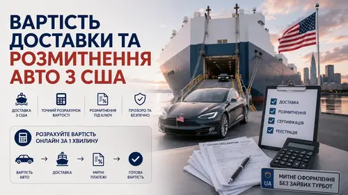 Вартість доставки та розмитнення авто з США
