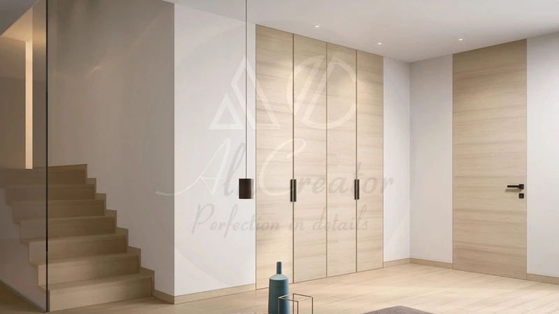 Скрытые двери и плинтус с МДФ вставкой