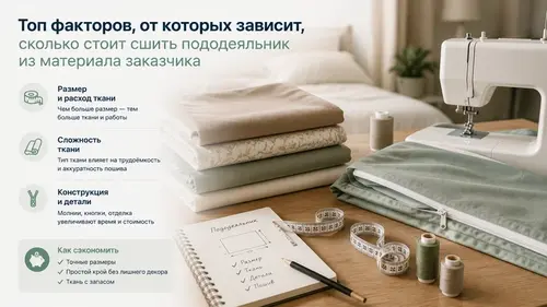 Топ факторов, от которых зависит, сколько стоит сшить пододеяльник из материала заказчика