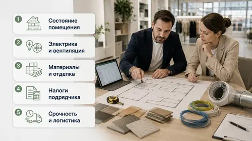 Рейтинг факторов, влияющих на стоимость ремонта магазина