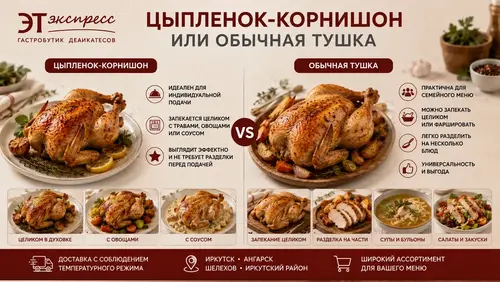 цыпленок-корнишон или обычная тушка курицы
