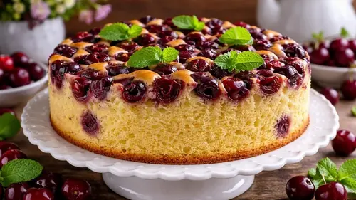 Элементарный пирог с вишней на кефире: такой простой, но самый вкусный