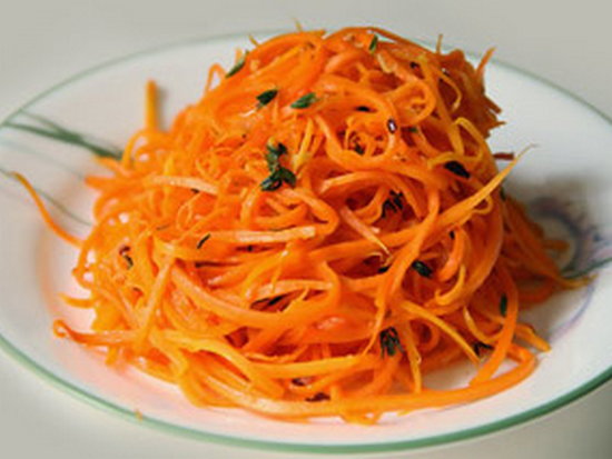 Теплый салат из моркови (рецепт)